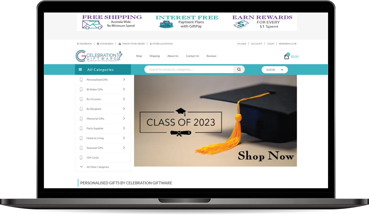 Celebration Giftware: Personalized eCommerce Gift Store based on Magento 2