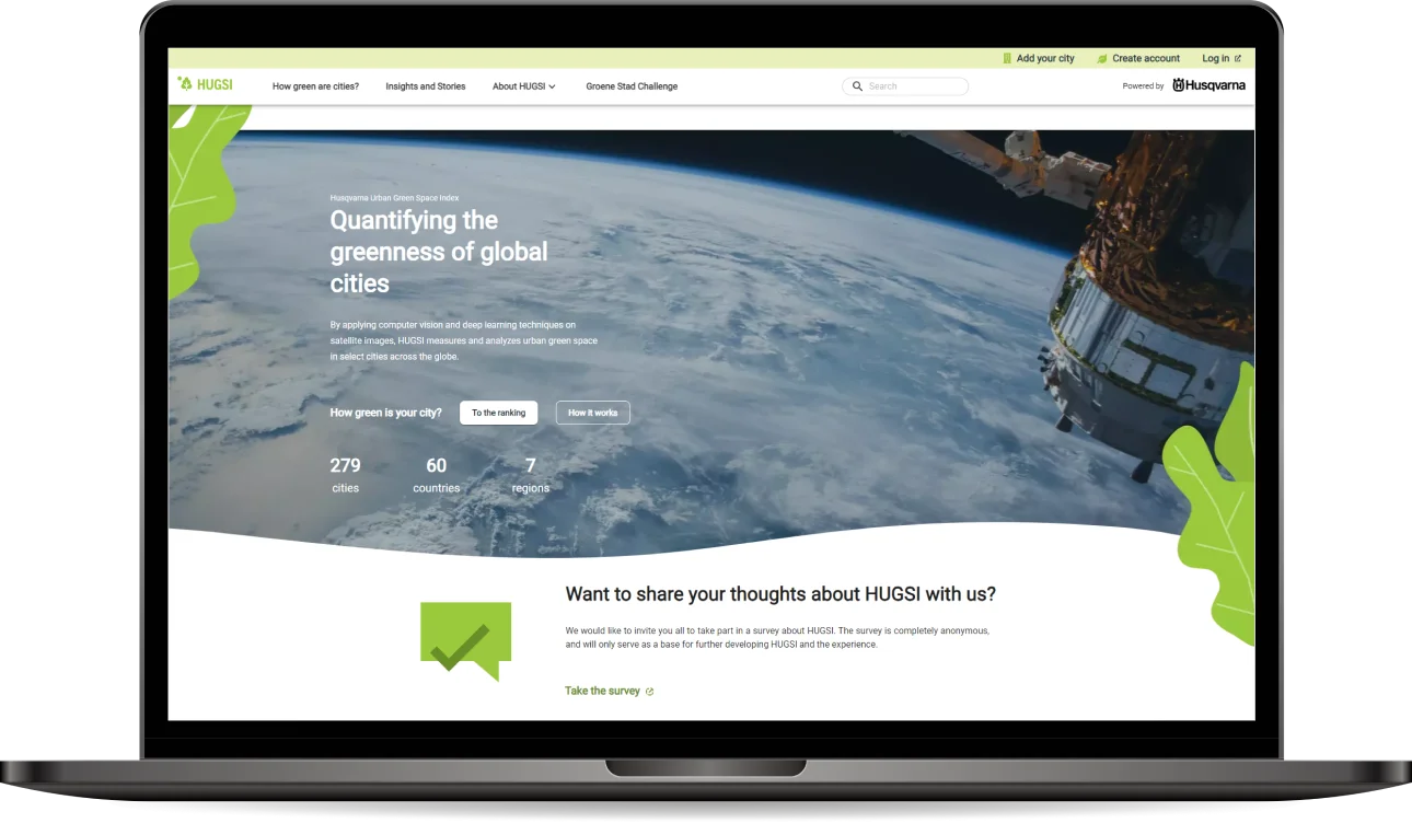 HUGSI: Interactive Website Quantifying Urban Green Space